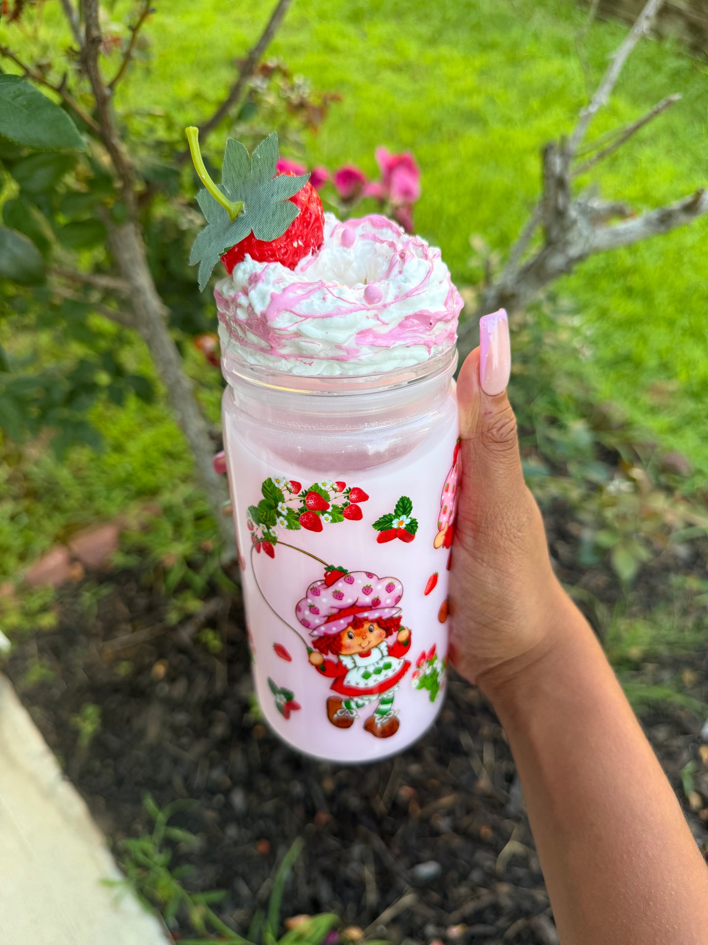 Strawberry Milk 16oz Snow Globe Cup