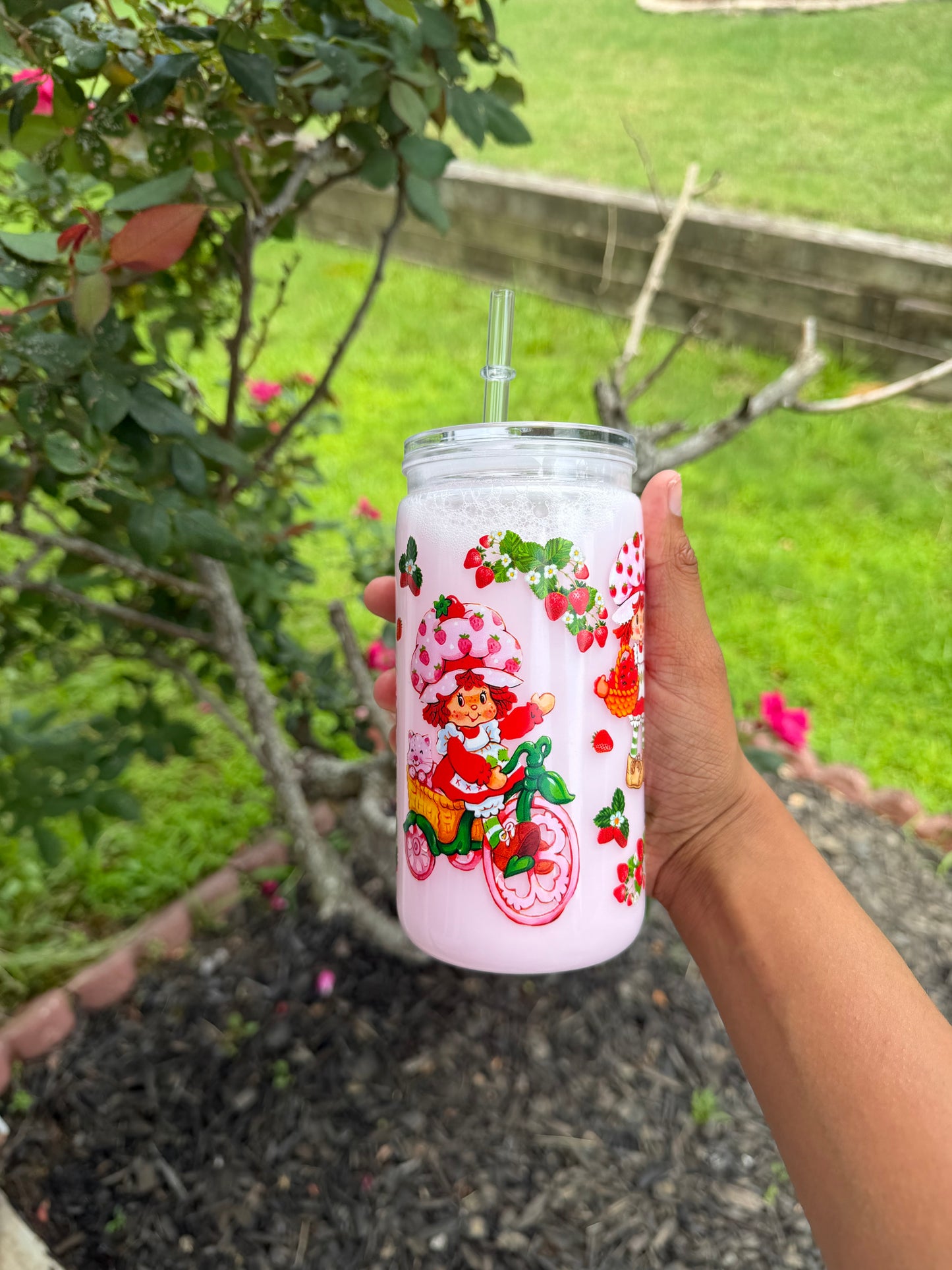 Strawberry Milk 16oz Snow Globe Cup