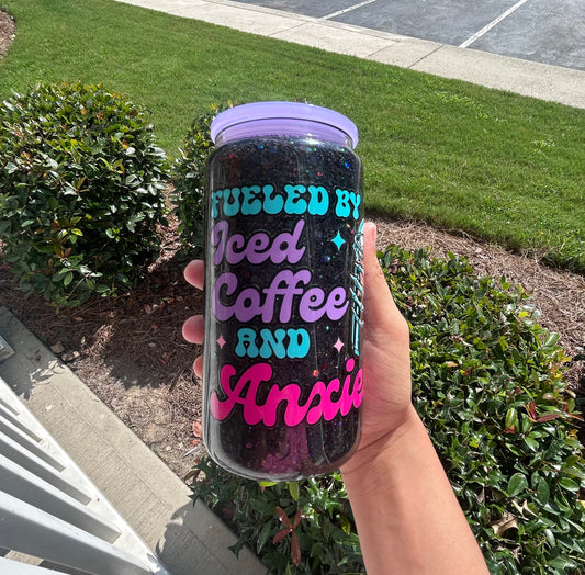 16oz Iced Coffee Glass Cup
