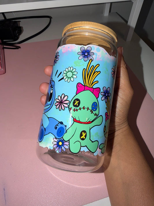 16oz Stitch Glass Cup
