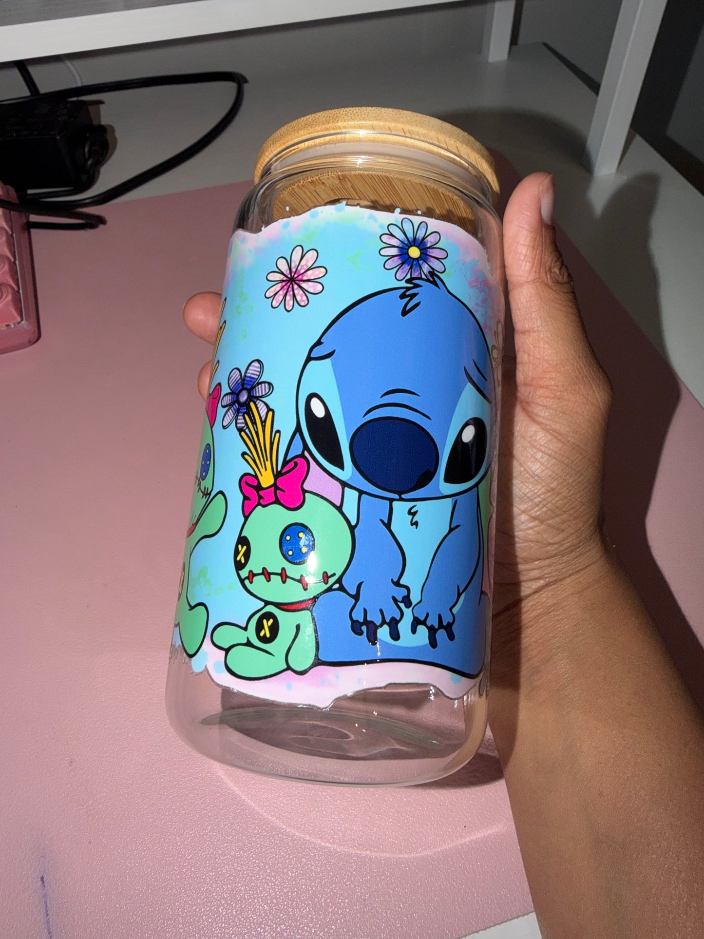 16oz Stitch Glass Cup